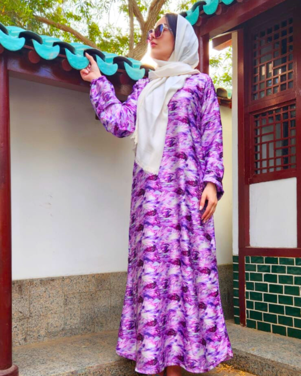 Violet purple Dress - handmade fashion Dubai